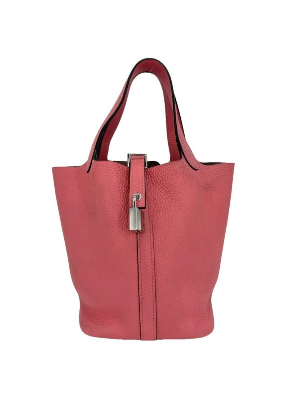 Hermes Picotin Lock PM Taurillon Clemence Pink Silver Vintage Handbag